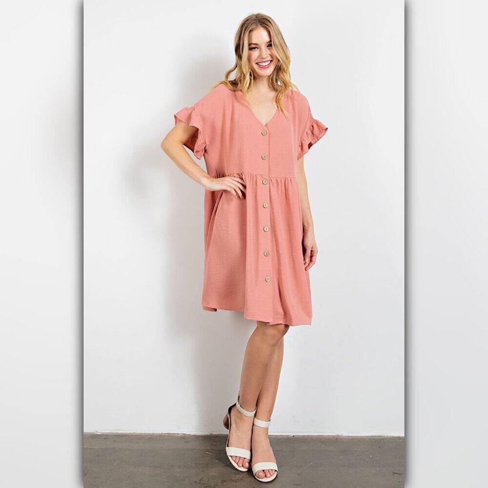 A234 β’ Ruffle Cap Sleeve Babydoll Dress